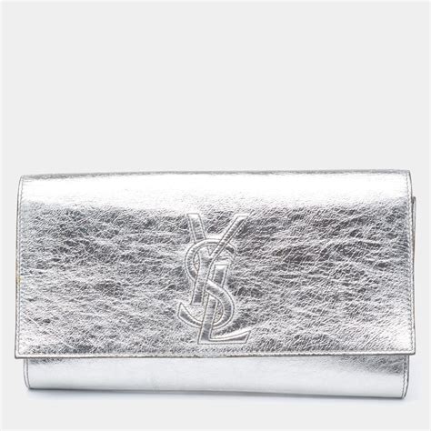 silver ysl belle de jour clutch check authenticity|YSL serial number search.